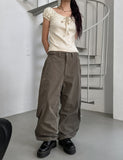 Leca Adjust Pintuck Balloon Nylon Pants