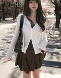 Mood Strap Ribbed Cardigan