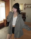 Leon V-Neck Button Slim Hoodie