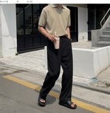 Sling deep tuck wide slacks