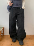 Horik Side Cut Wide Cotton Pants