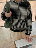 Mobet Stripe Two-Way Hood Zip-Up