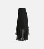 Layered Chiffon Midi Skirt