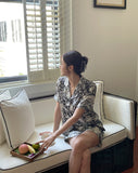 Myuteurin Toile Flower Pajama Set