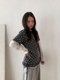 Kyaoli Dot Frill Short Sleeve Tee