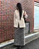 Hora Flower Brushed Long Skirt