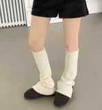 Rib Knit Slit Long Leg Warmer