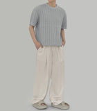 Banded Linen Wide Pants