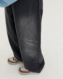 [BAONHAUS] Biltzko cut washed black denim pants