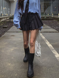 micro pleats strap skirt pants