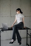Pinstripe Bootcut Pants