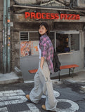 Mid-checkered Overfit Short-Sleeved Shirt