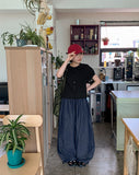 [unisex] Menteki Summer Banding Raw Denim Wide Pants