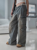 double-out pocket denim pants