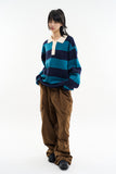 Odisha rugby collar wool knit sweatshirt