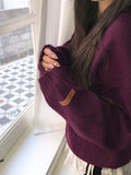 Nuan Daily V-Neck Label Loose Fit Knit