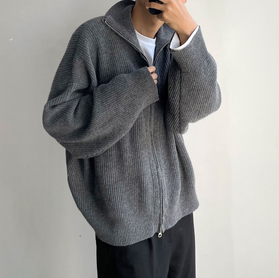 【COSYHARU】Lambswool Knit Turtle Zip-up COSYHARU (コシハル) - レムズウールニットタートルジップアップ