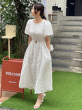 Poish Bubble Jacquard Flare Long One Piece