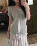 Daren Punched Short Sleeve Cardigan