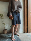 Pao Back Elastic Bermuda Denim Pants