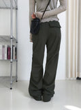 Haas Rivet Pintuck Cotton Wide Pants