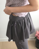[Fake Layered] Cutin Ribbon Skirt Leggings Pile Skirt Pants