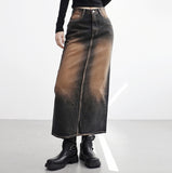 caro slit denim skirt
