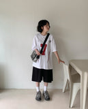 [unisex] Pupons Number Printing Over Short Sleeve Tee