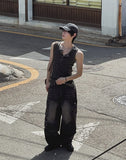 Keene Pigment Henley Neck Ribbed Sleeveless