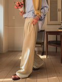 Porori three-tuck back banding slacks