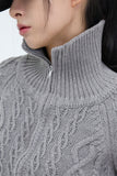 Nyudio Cable Zip-up Sweater