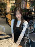 NT Button Shirring Strap Halter Sleeveless