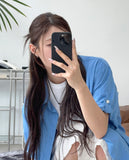Pave Roll Up Short Sleeve Shirt