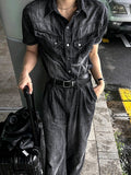 Cool Wash Pintuck Linen Denim Pants