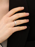 Champagne Full Moon Silver (M) Matte Slim Ring M