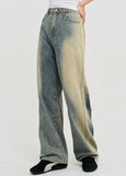 [U-DENIM] Summer Brush Wide Straight Denim