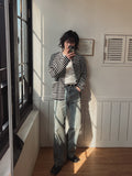 Izuna stripe crop cardigan