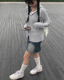 Epee Denim Washing Mini Skirt
