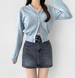 Pelvic Pad 2 Button Denim Skirt