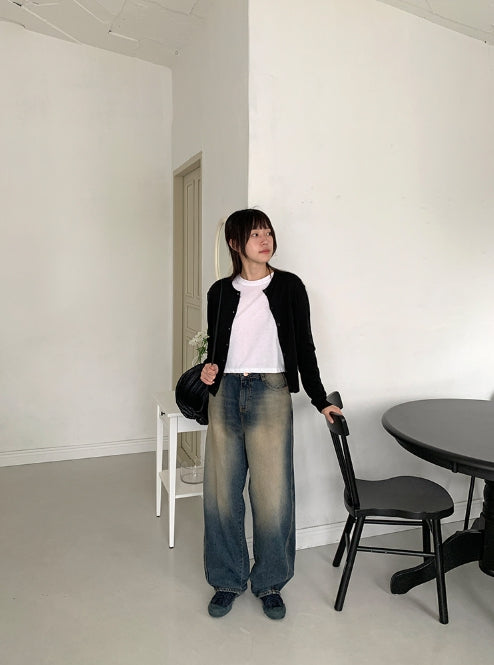 【BAON】Felint Washing Incision Balloon Denim Pants BAON (バオン) - フェリントウォッシングラインバルーンデニム