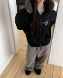 Anyin String Overfit Fleece Pants