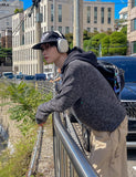 Daford color matching knit hoodie