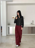 [MADE] Disher Zipper Leather Color Matching Two-Way Knit Zip-Up Jumper