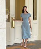 Jelenin Draped Shirred A-line One Piece
