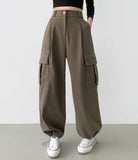 Two-way brushed pintuck long wide jogger high quality pants