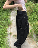 Topping Flower Stud Wide Long Pants