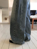 Dero Cut Washing Denim Wide Pants