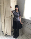 Pori Star Printing Raglan Puff Short Sleeve T-Shirt