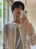 Ropi Punched Linen Knit Cardigan