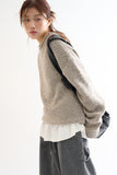 Reverse edge relaxed wool knit